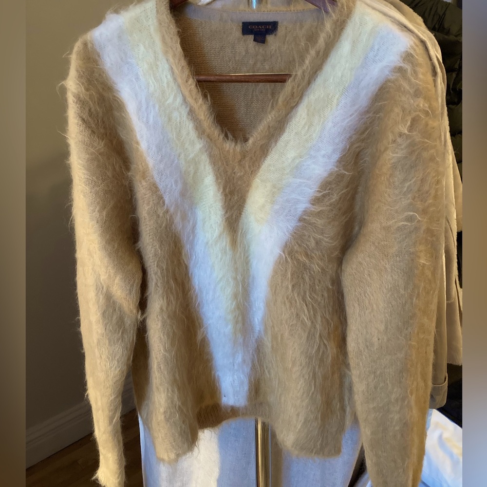 Coach sweater mohair V neck size L